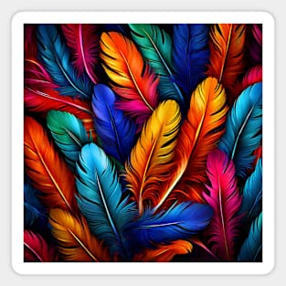 Colorful Feathers Background Design Magnet